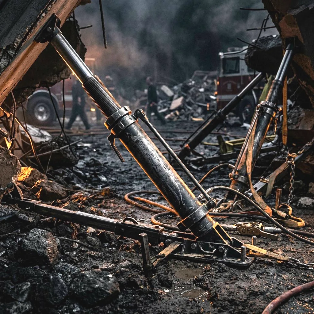 Paratech rescue struts and lifting equipment staged for deployment